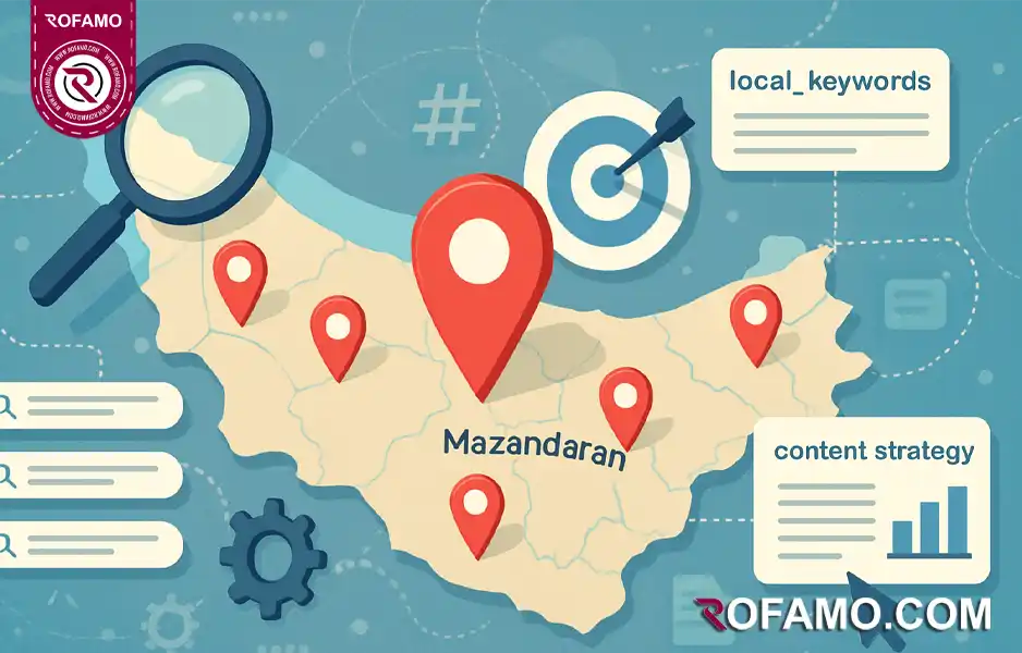تصویر استراتژی محتوا و کلمات کلیدی محلی برای بازار مازندران و سئو سایت در ساری