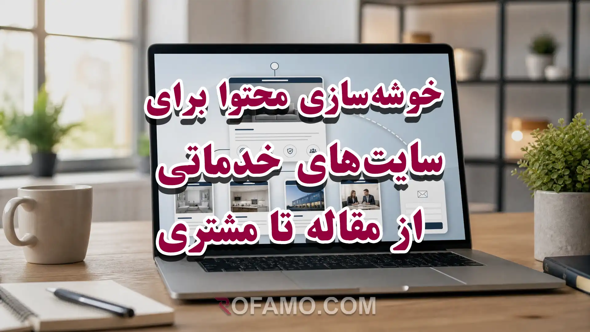 نقشه خوشه‌سازی محتوا برای سایت خدماتی با پیلار پیج، صفحات خوشه و لینک داخلی به صفحه خدمات